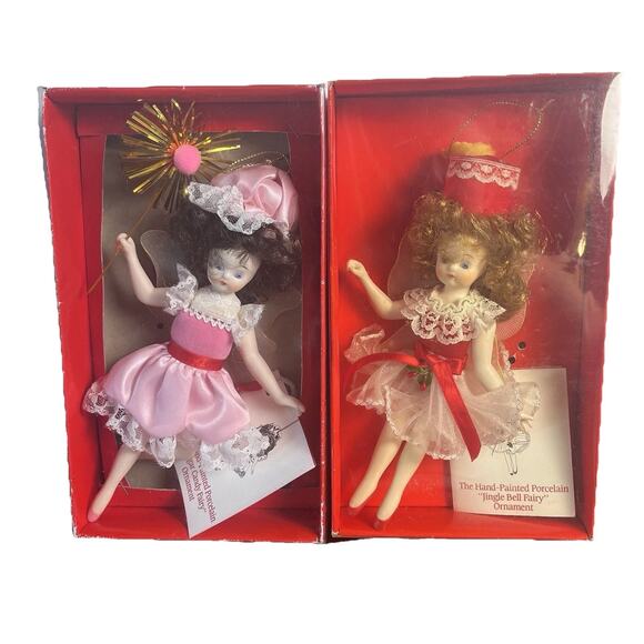 Christmas Ornament Collectors Club Porcelain Jingle Bell & Sugar Candy Fairy Lot - Picture 2 of 16